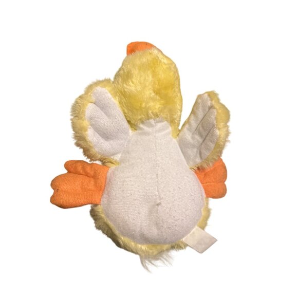 Vintage Plush Yellow Duck With Green Bow & Orange Beak - Picture 5 of 6